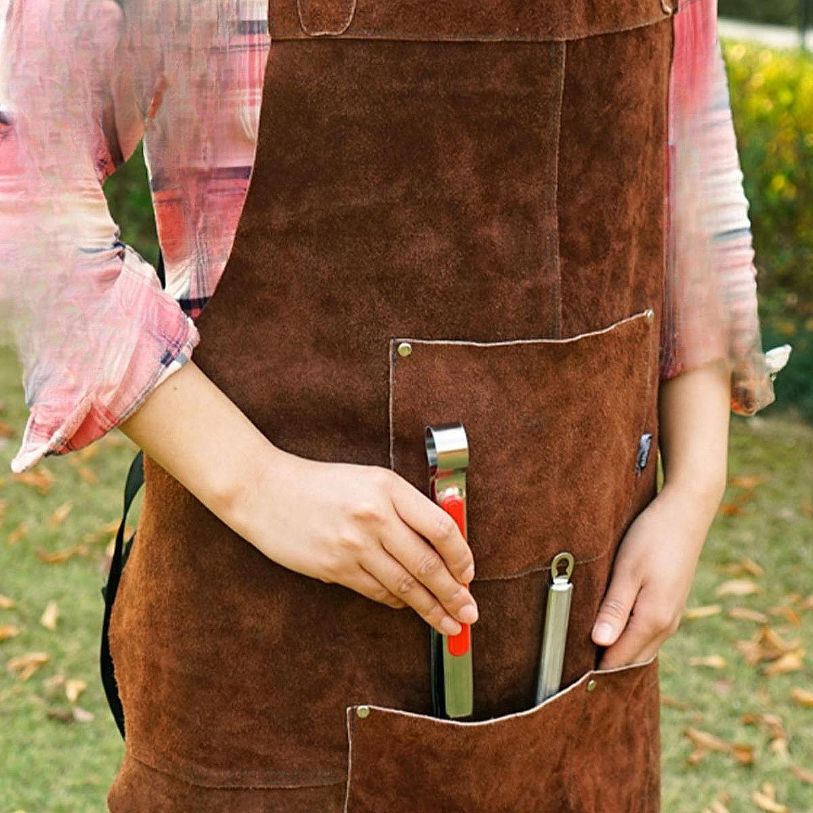 Leather Work Japan - Grembiule da lavoro per laboratorio di