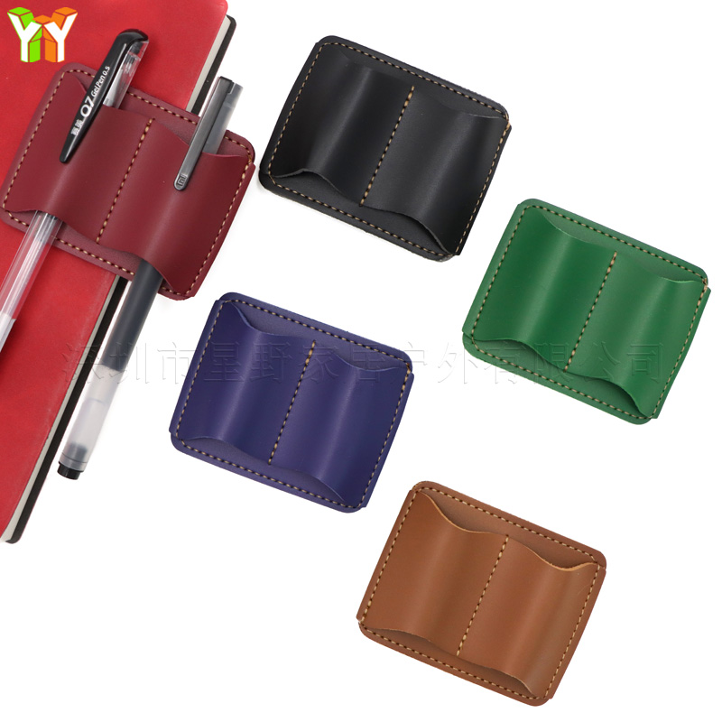 Leather Work Diary - Portapenne portatile in pelle PU, clip