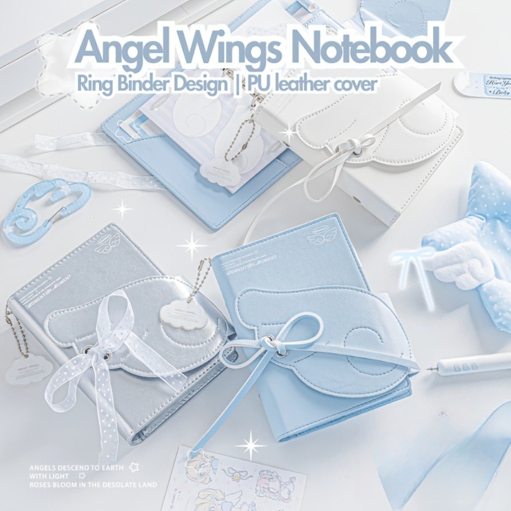 Leather Work Diary - Quaderno Kawaii con Ali d'Angelo A7