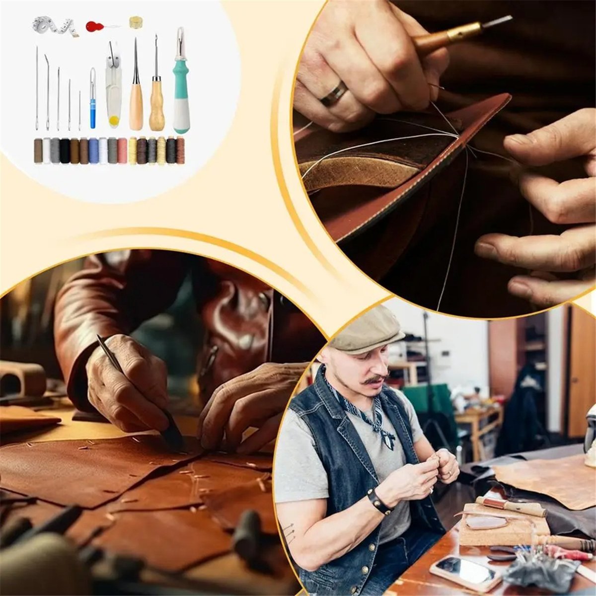 Leatherwork Repairs - AA77 NUOVO Kit per la Lavorazione