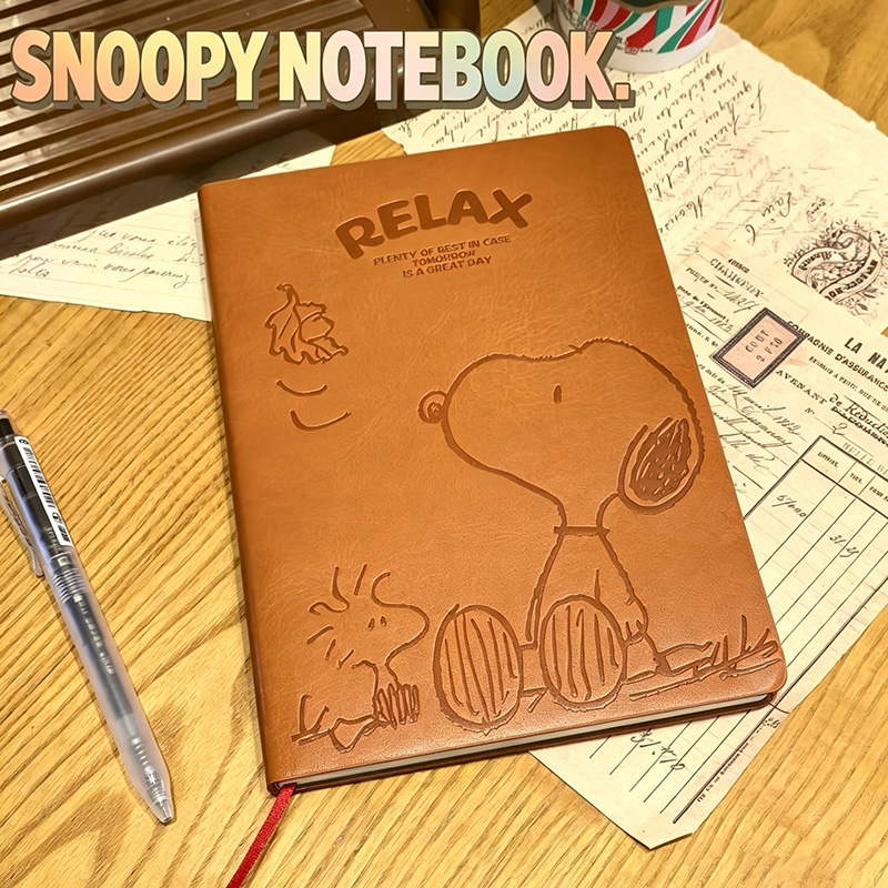 Leather Work Diary - Taccuino in Pelle A5 Vintage Snoopy,